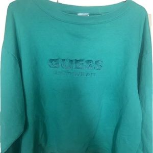 Vtg Guess  Georges Marciano sweatshirt turquoise